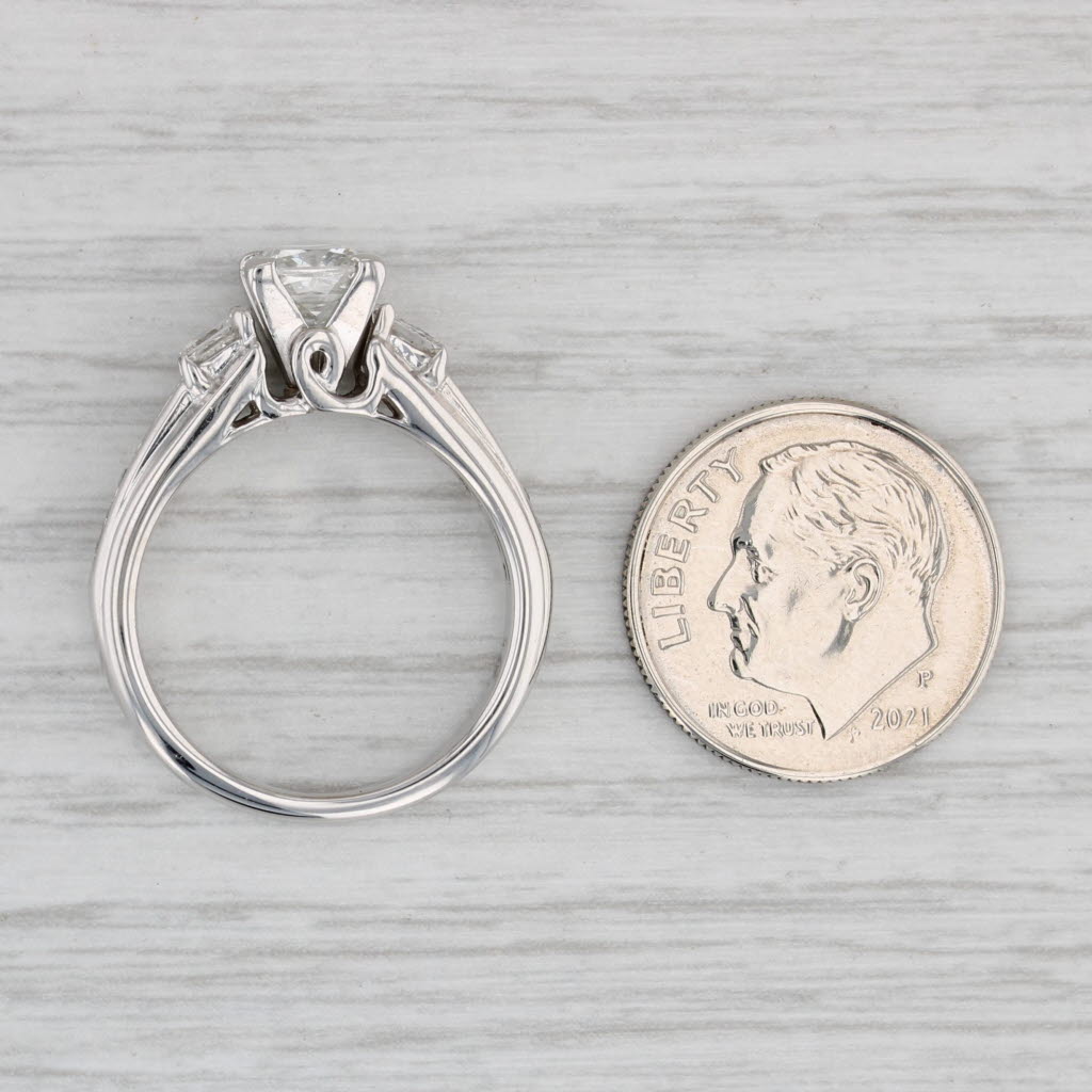 Gray 1.42ctw Princess Diamond Engagement Ring 14k White Gold Solitaire with Accents