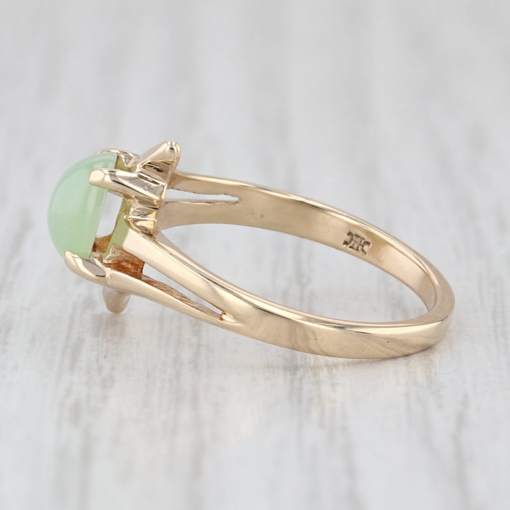 Linde Lab Created Mint Green Star Sapphire 10k Yellow Gold Bypass Size 6