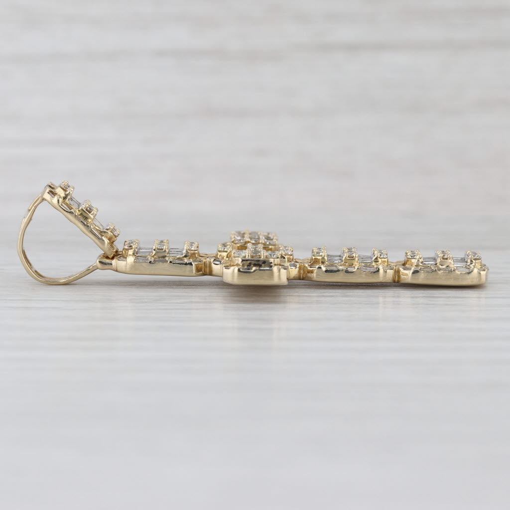 2.32ctw Diamond Cross Pendant 10k Yellow Gold Statement