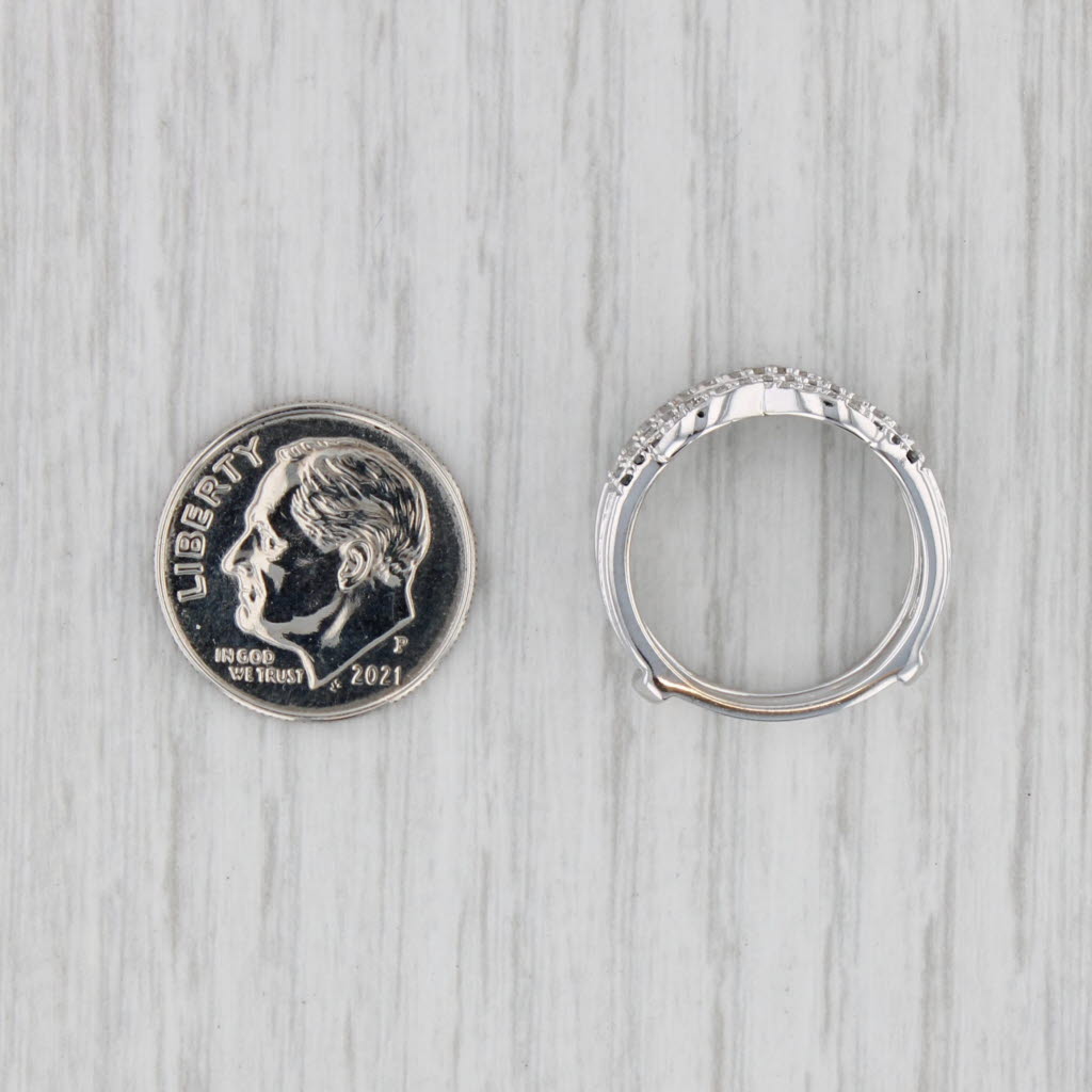 Light Gray 0.23ctw Black White Diamond Ring Jacket 14k White Gold Size 5 Enhancer Bridal