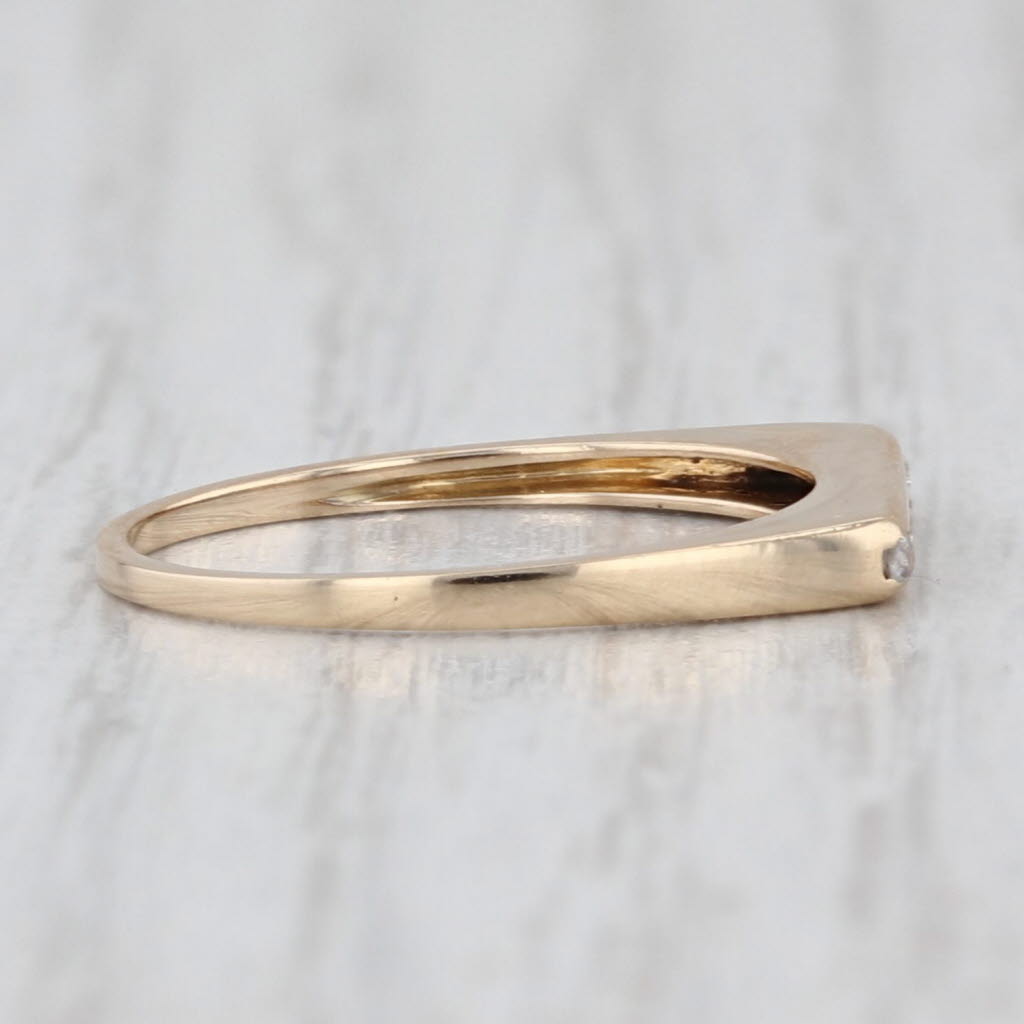 Diamond Stackable Ring 14k Yellow Gold Size 6 Wedding Band
