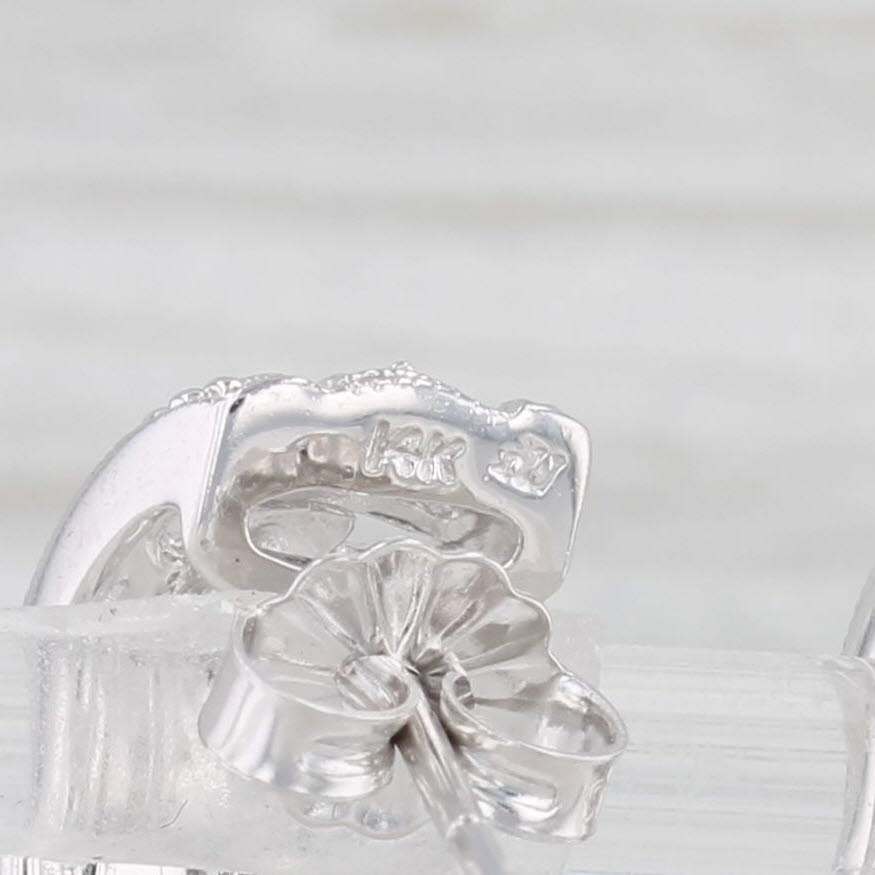 Light Gray Diamond Accented J-Hook Earrings 14k White Gold