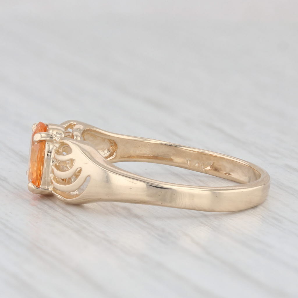 Light Gray 1ct Orange Spessatite Mandarin Garnet Ring 14k Yellow Gold Sz 7.5 Oval Solitaire