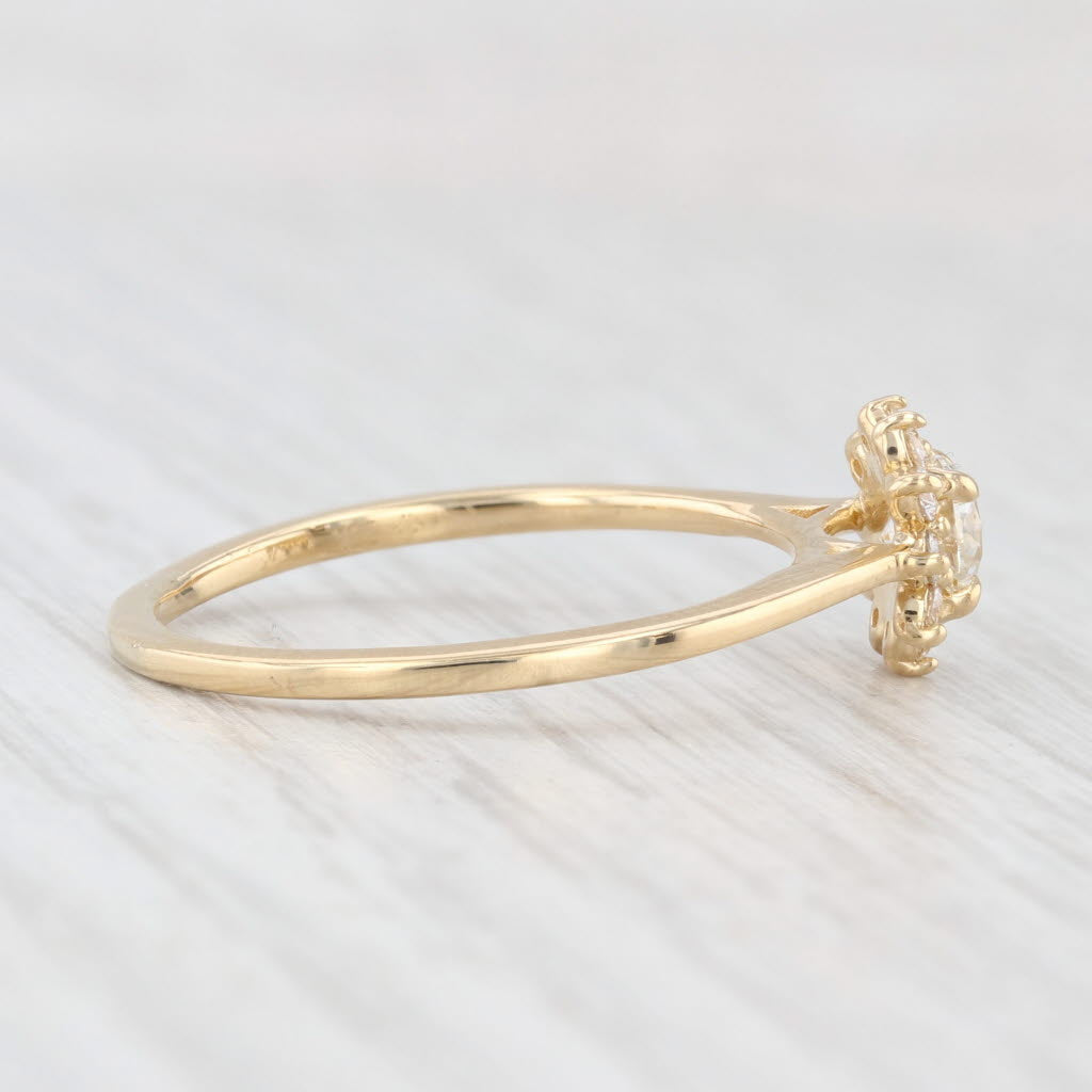 Light Gray 0.67ctw Round Diamond Halo Engagement Ring 14k Yellow Gold Size 10.25 GIA