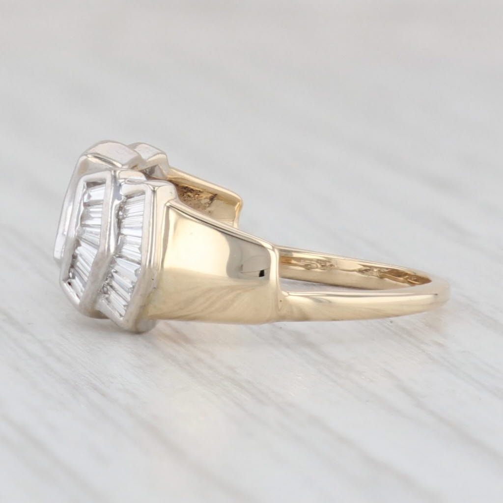 Light Gray 0.25ctw Diamond Ring Guard Jacket 14k Yellow Gold Wedding Band Size 6.5