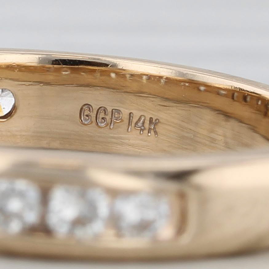 Rosy Brown 0.75ctw Channel Set Diamond Wedding Band 14k Yellow Gold Men's Ring