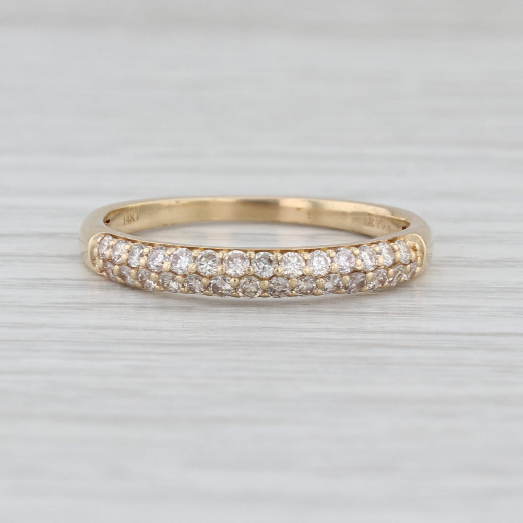 Le Vian Champagne Diamond Wedding Band 14k Gold Stackable Anniversary Ring