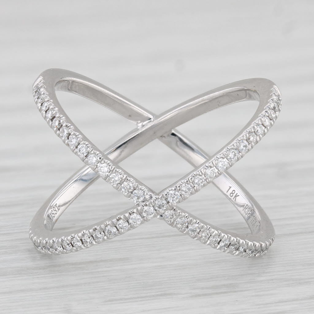 Light Gray Daussi 0.30ctw Diamond Orbit Ring 18k White Gold Size 6.75