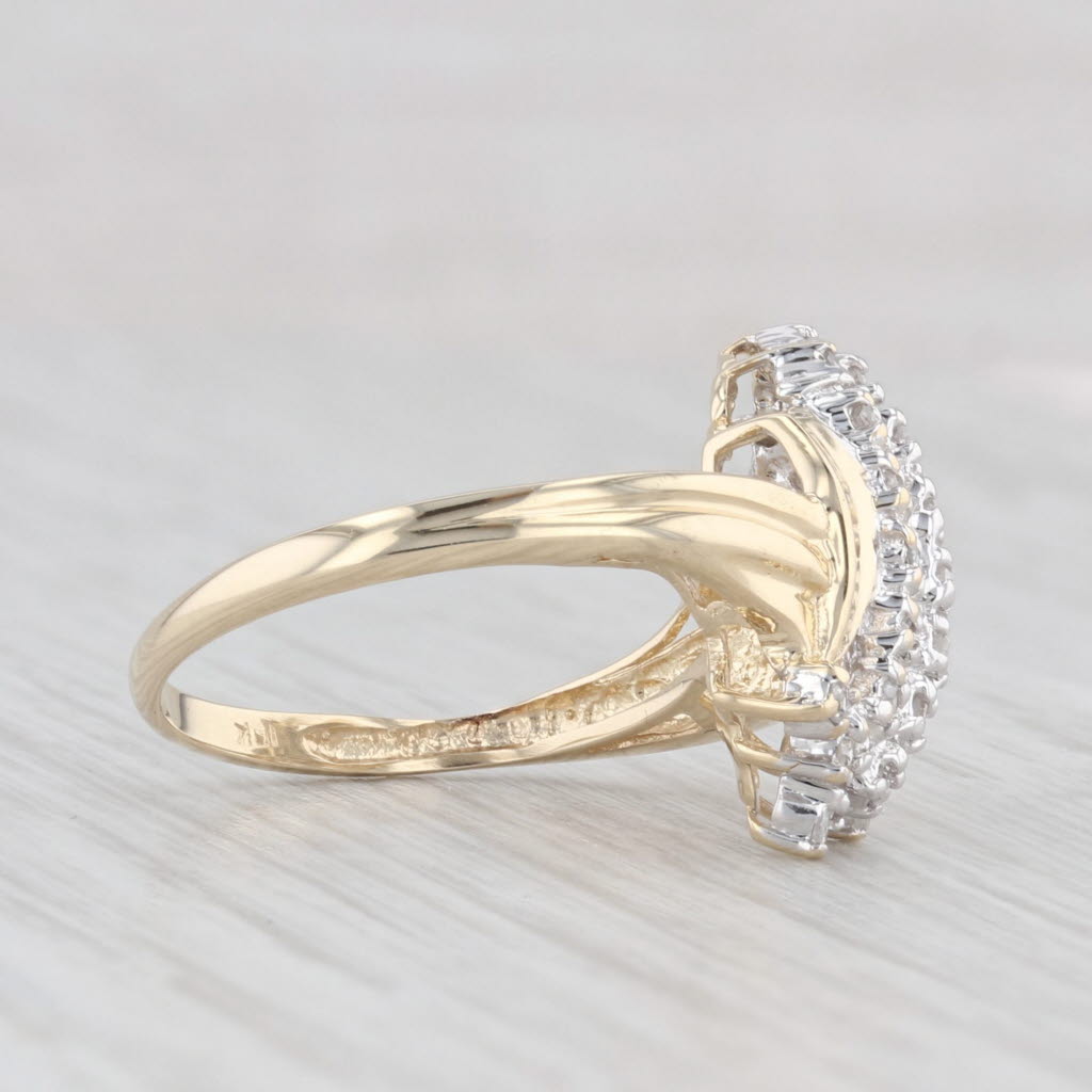 Light Gray 0.23ctw Pave Diamond Cluster Ring 10k Yellow Gold Size 5.5