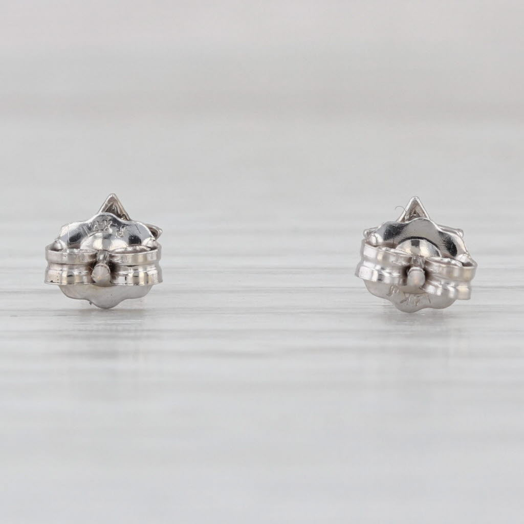 Small Cubic Zirconia Star Stud Earrings 14k White Gold Studs