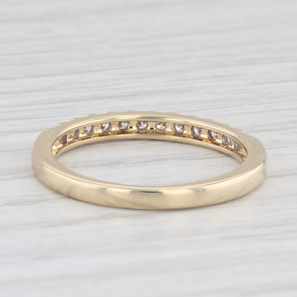 Light Gray 0.23ctw Diamond Wedding Band 14k Yellow Gold Size 6 Anniversary Stackable Ring