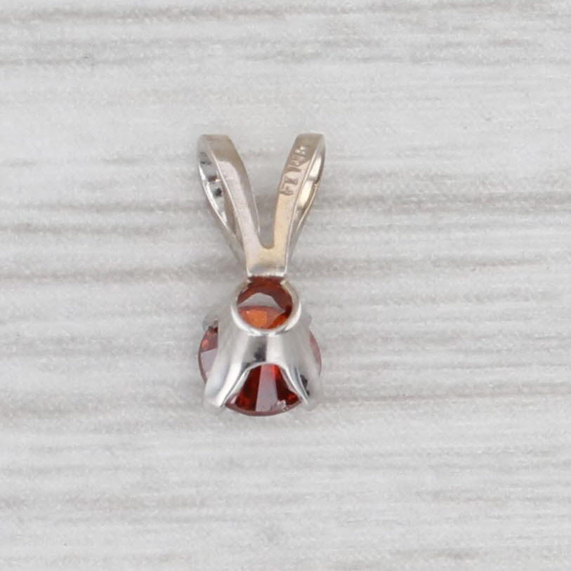 Light Gray 0.17ct Red Diamond Solitaire Pendant 14k White Gold Small Drop