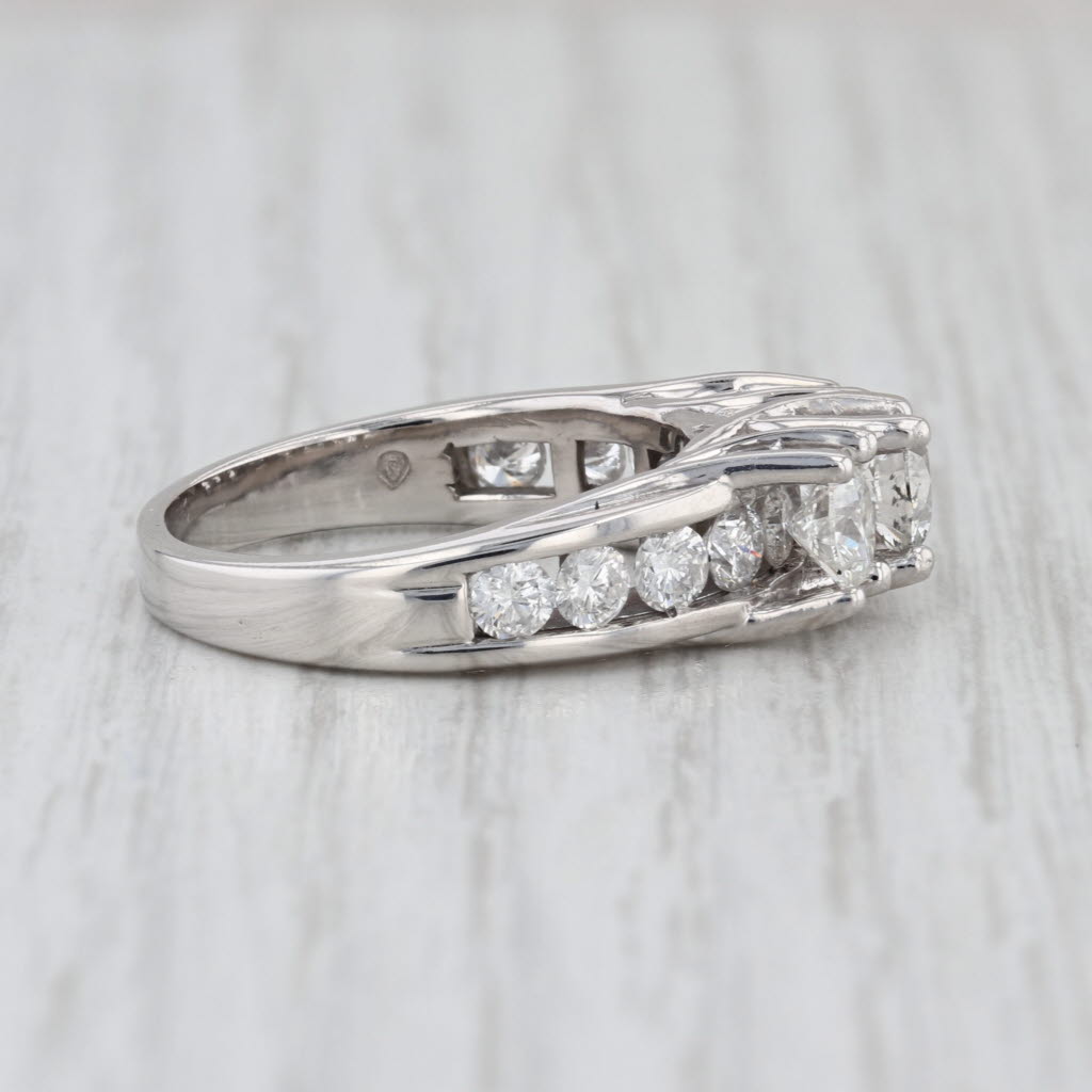 2.54ctw 3-Stone Round Brilliant Diamond Engagement Ring 14k White Gold Size 8.5