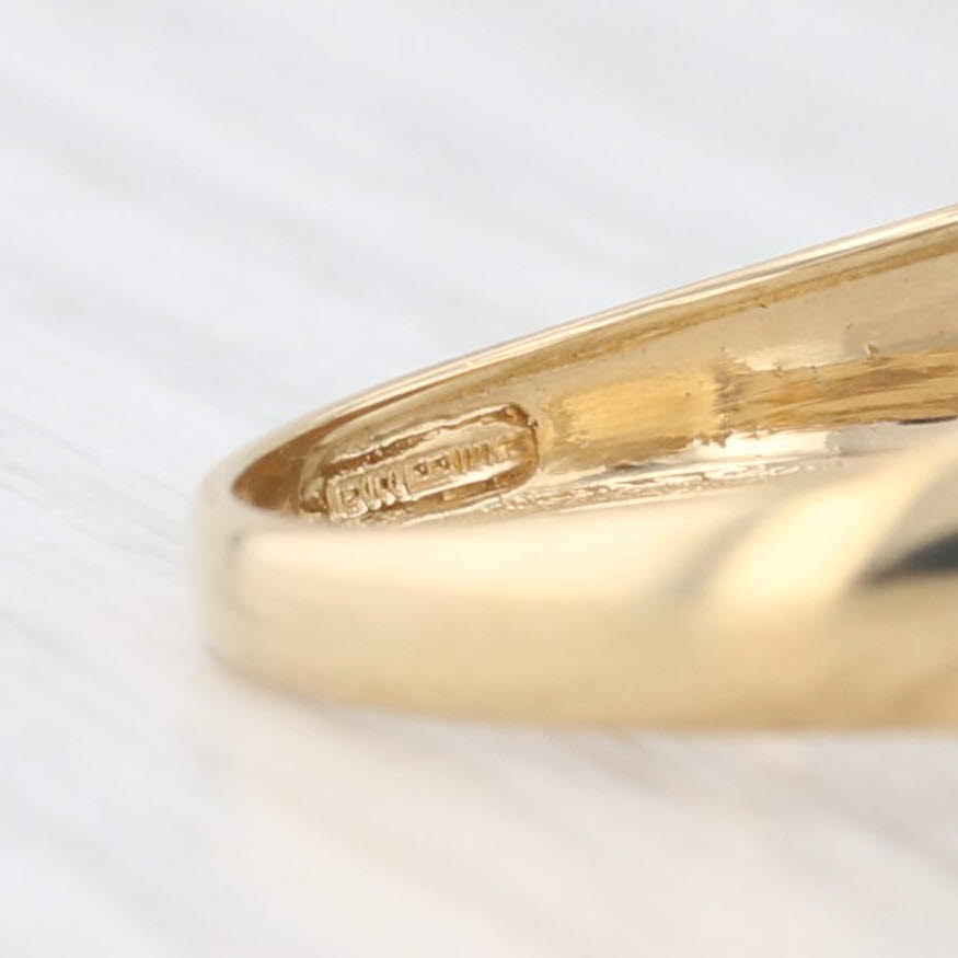 Antique White 0.11ctw Diamond Textured Ring 18k Yellow Gold Size 10.25