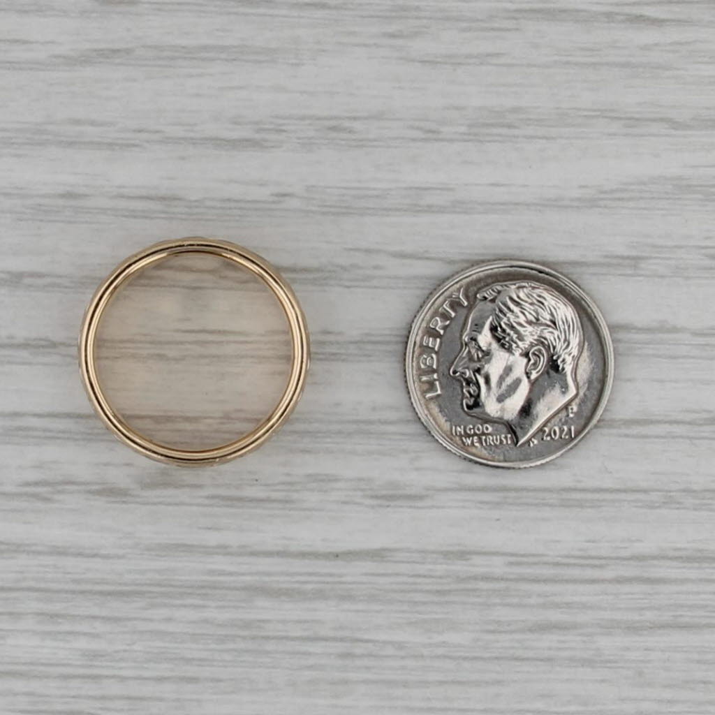 Woven 2-Tone Ring 14k Yellow White Gold Size 5.5 8mm Wide Band