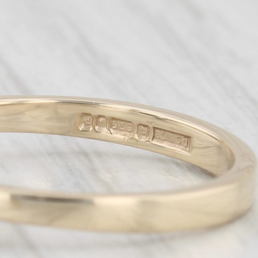 Light Gray 0.41ctw Heart Topaz Diamond Halo Ring 9k Yellow Gold Size 5.5 British