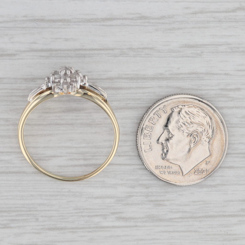Gray 0.20ctw Diamond Cluster Engagement Ring 10k Yellow Gold Size 7