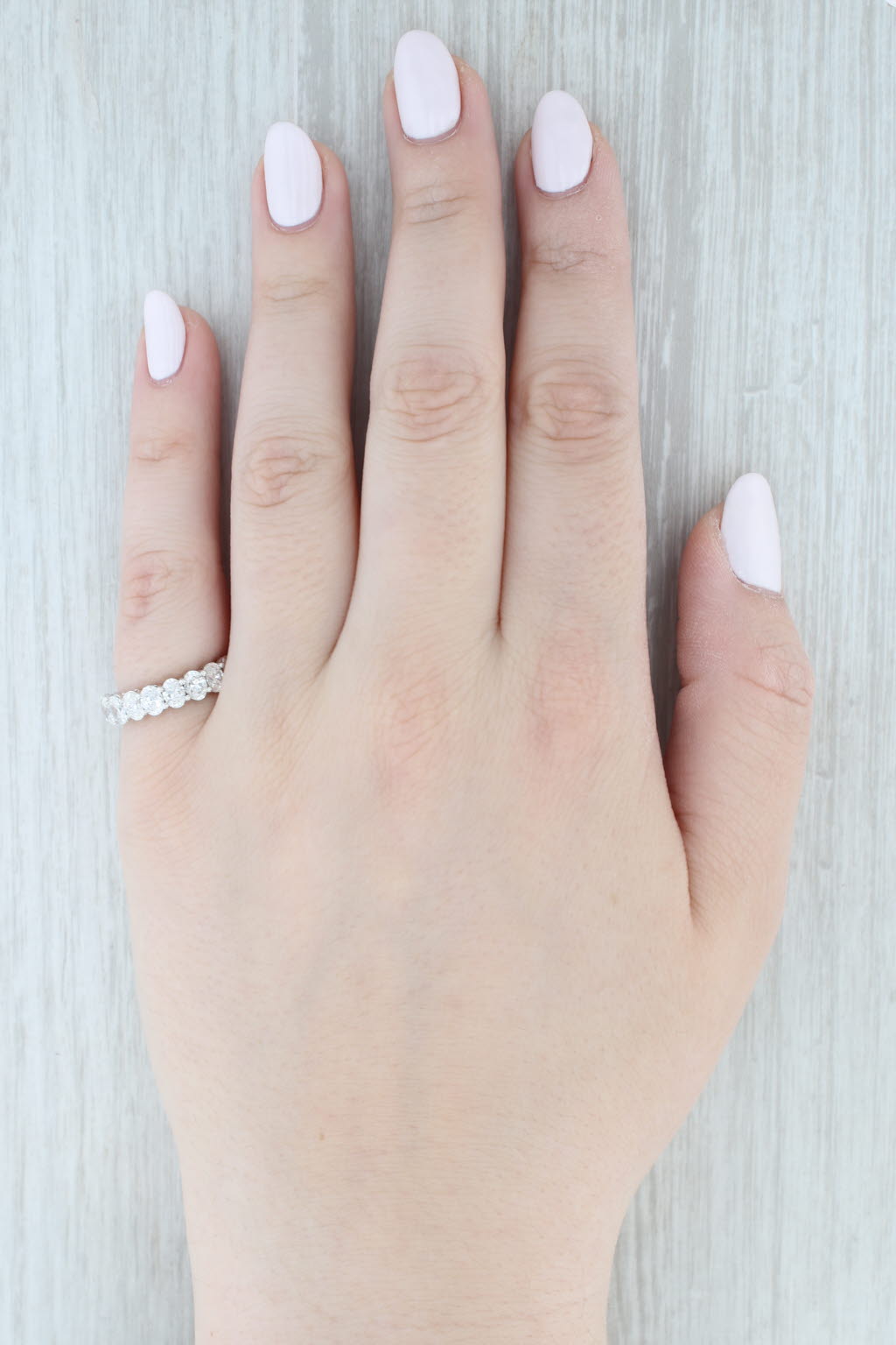 Light Gray New 1.86tw Diamond Wedding Band 14k White Gold Stackable Anniversary Ring 6.5