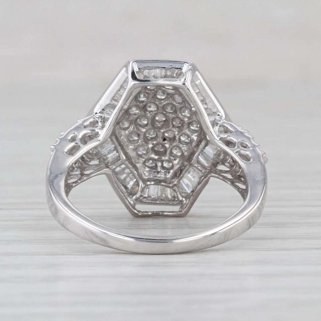 0.80ctw Diamond Cluster Halo Ring 10k White Gold Size 7