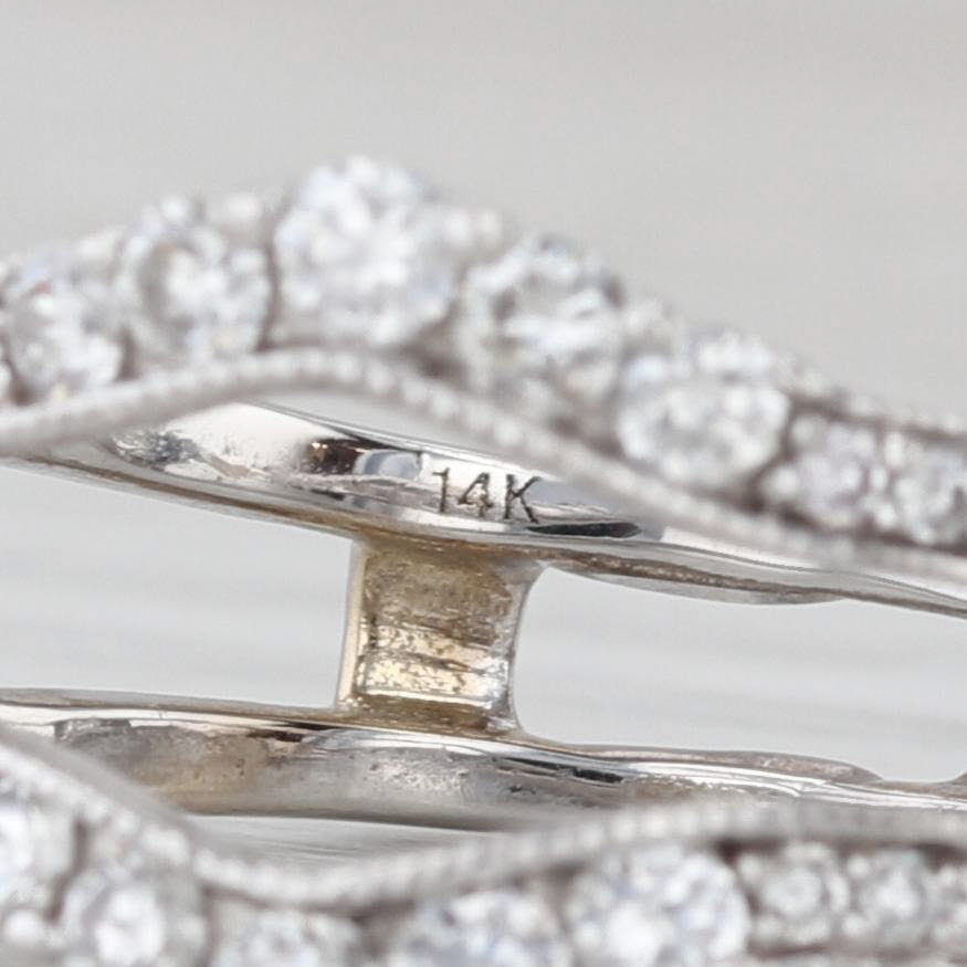 0.62ctw Diamond Ring Jacket Enhancer Guard Wedding Band 14k White Gold Size 4.5