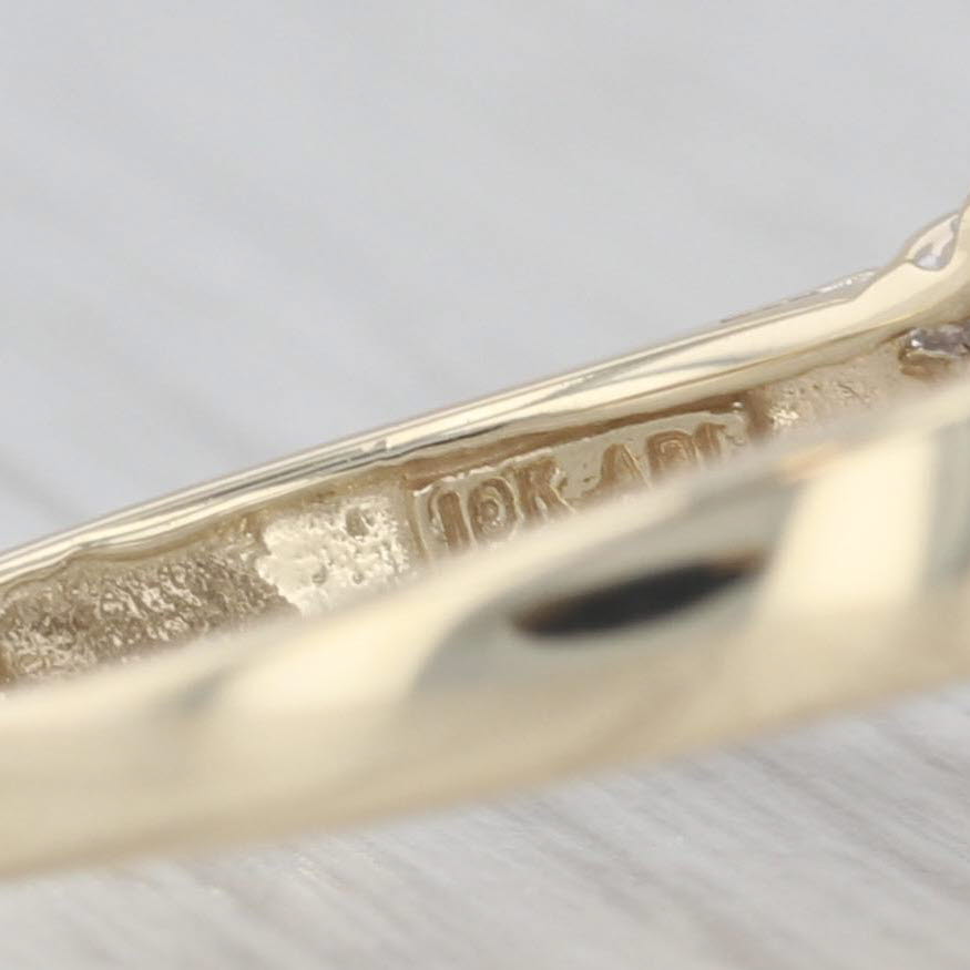 Gray 0.34ctw Diamond Cluster Ring 10k Yellow Gold Size 7 Cocktail