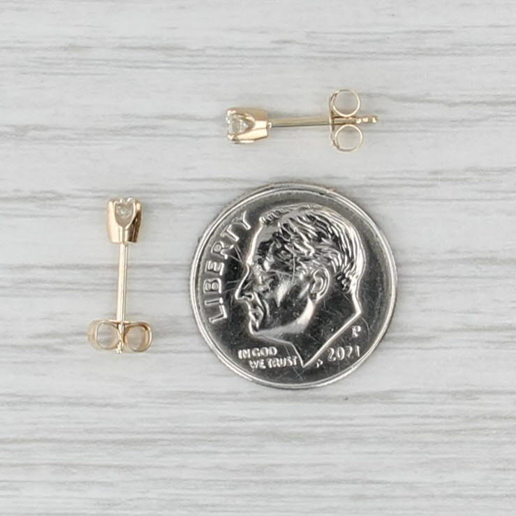 0.19ctw Diamond Stud Earrings 14k Yellow Gold Round Solitaire Studs