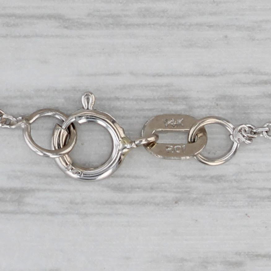 Gray Cable Chain Necklace 14k White Gold 18" 0.7mm