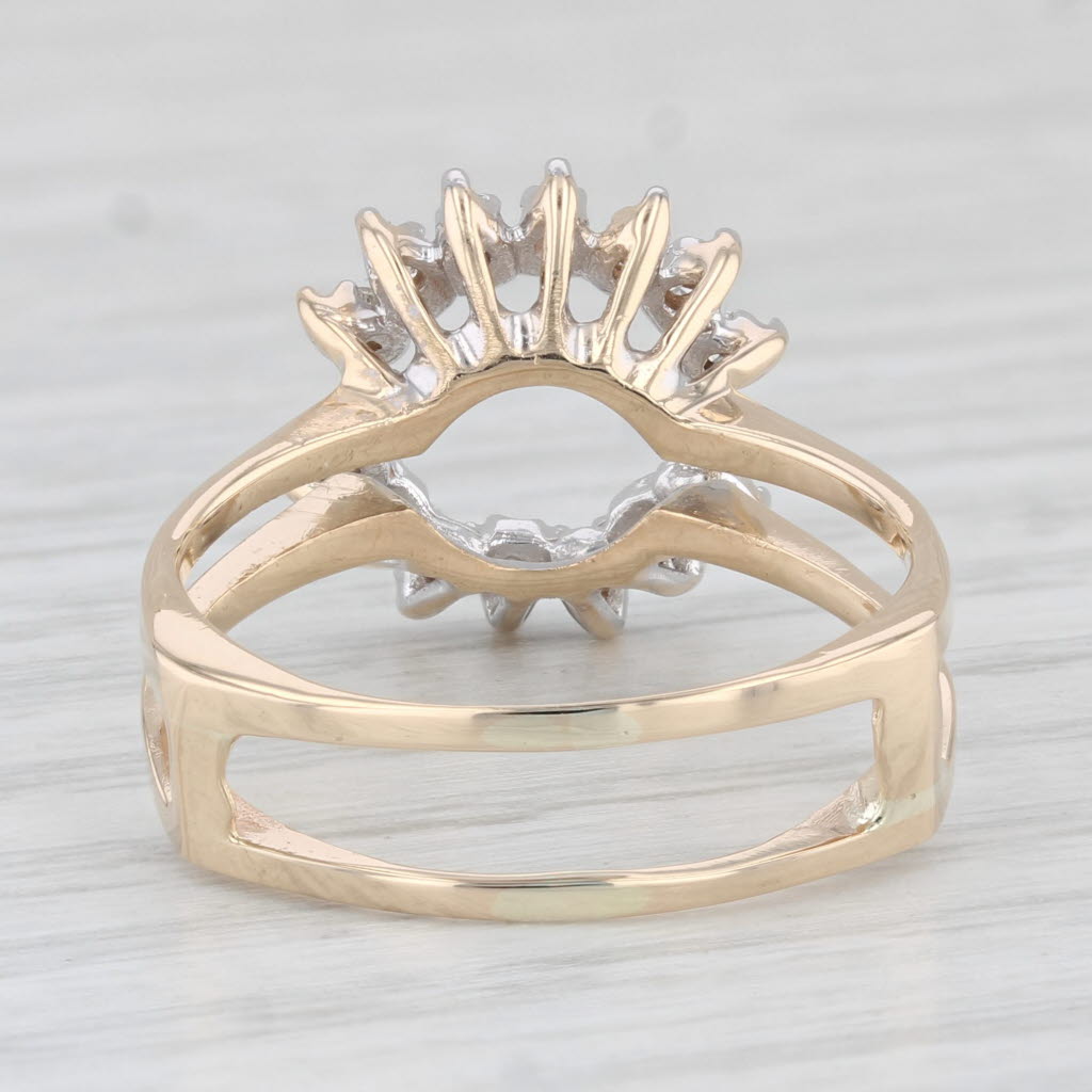 Light Gray 0.15ctw Diamond Ring Jacket Guard 14k Gold Size 7.5 Wedding Bridal