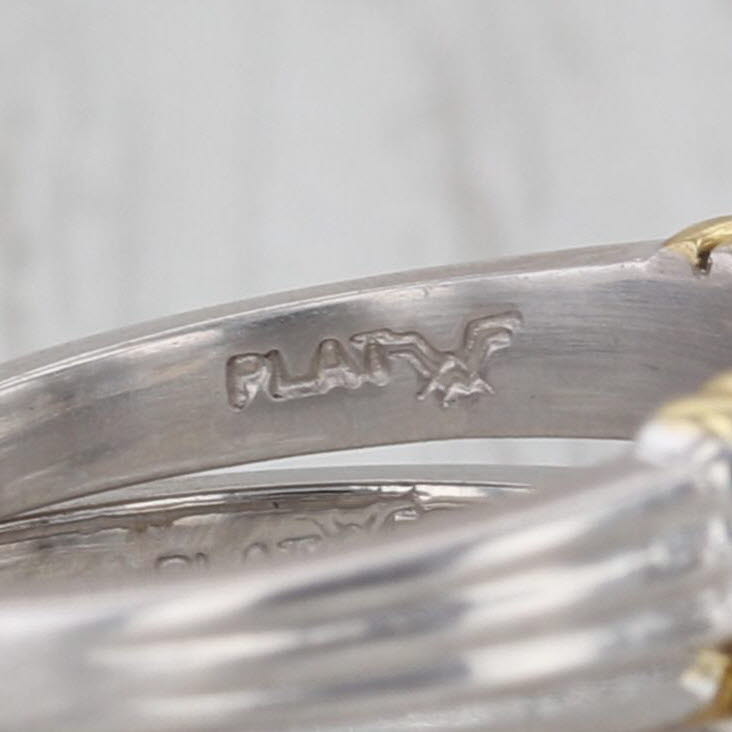 1.05ctw Diamond Bridal Set Platinum 18k Yellow Gold Engagement Ring Wedding Band