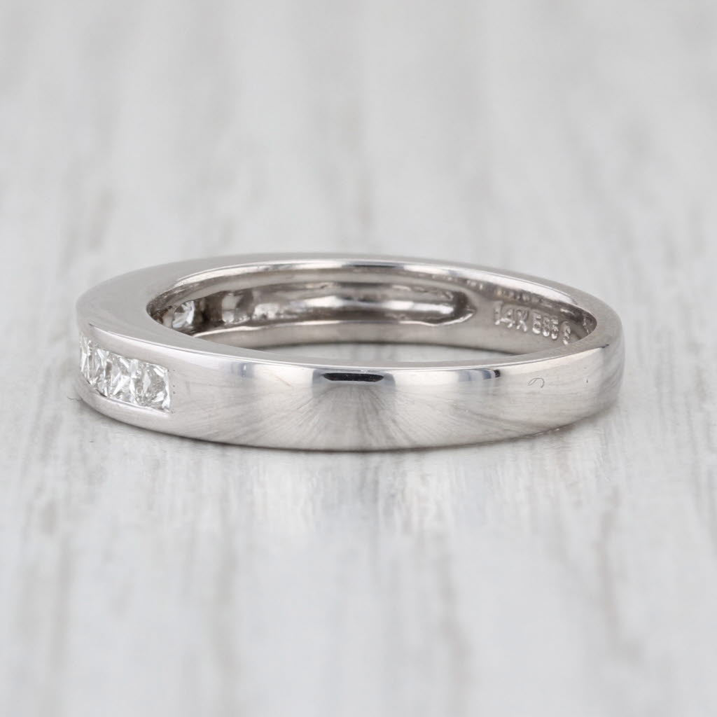 0.46ctw Diamond Wedding Ring Anniversary Band 14k White Gold Size 7 Stackable