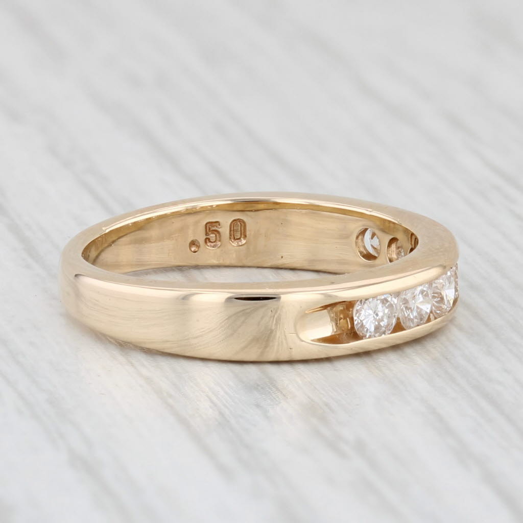 Light Gray 0.43ctw Diamond Wedding Band 14k Yellow Gold Size 5.75 Ring