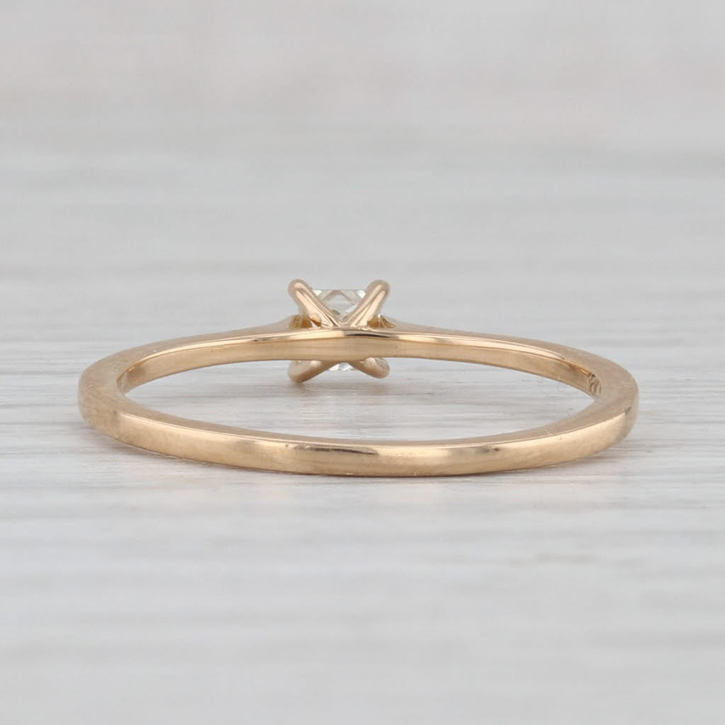 Light Gray 0.19ct Princess Diamond Solitaire Engagement Ring 18k Yellow Gold Tomas Rae COA
