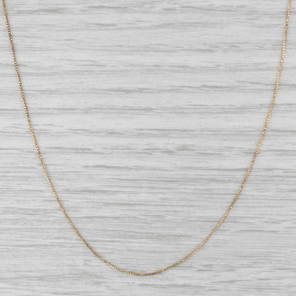 19" 0.5mm Box Chain Necklace 14k Yellow Gold