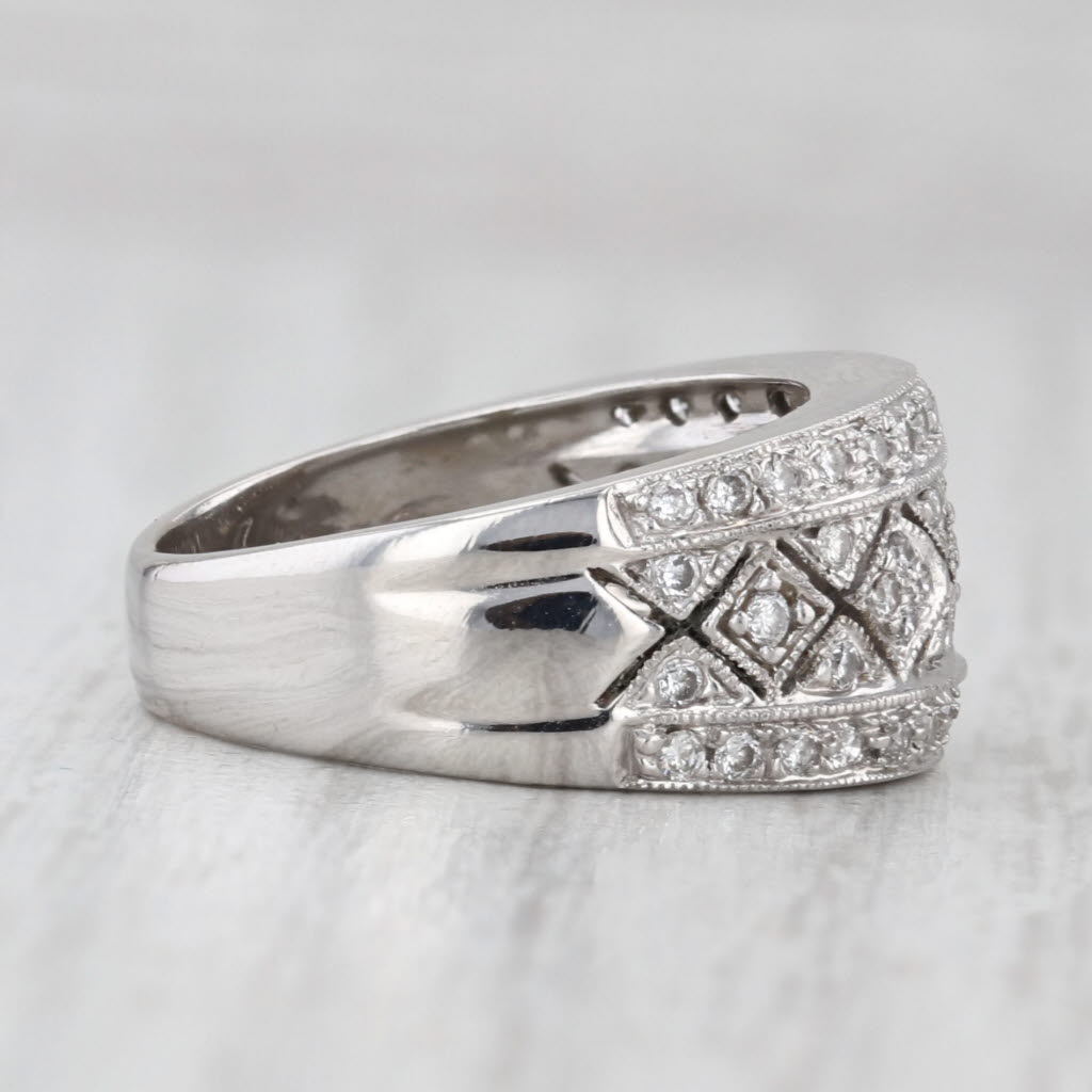 0.50ctw Diamond Argyl Pattern Ring 14k White Gold Size 6.25