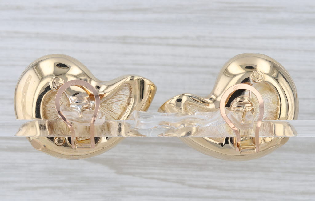 Conch Shell Statement Earrings 18k Yellow Gold Omega Backs Nautical French