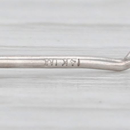 New White Sapphire Nose Stud 14k White Gold Round Solitaire Curved Post Piercing