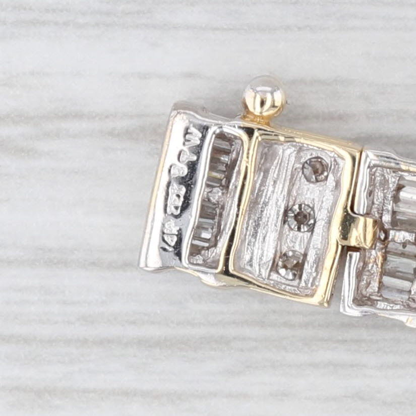 Light Gray 3.10ctw Diamond Bracelet 14k Yellow White Gold 7.25" 7.3mm