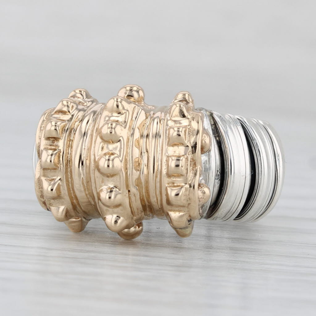 Light Gray Alwand Vahan 2-Toned Statement Ring 14k Yellow Gold Sterling Silver Size 5.5