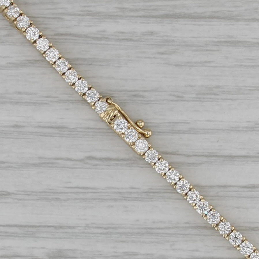 New 11.08ctw Lab Grown Diamond Tennis Necklace 14k Yellow Gold 17" VS2 F-G