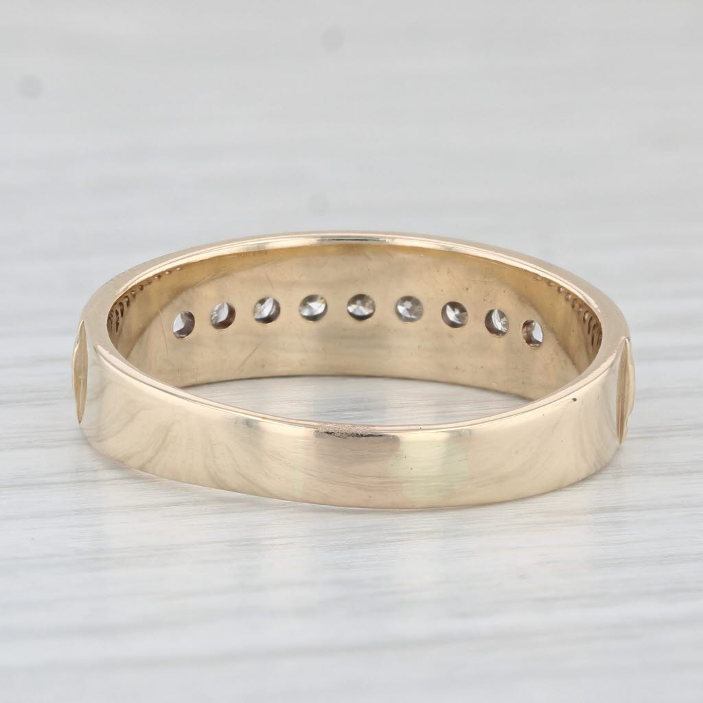 Light Gray 0.48ctw Diamond Men's Wedding Band 10k Yellow Gold Size 12.5 Ring