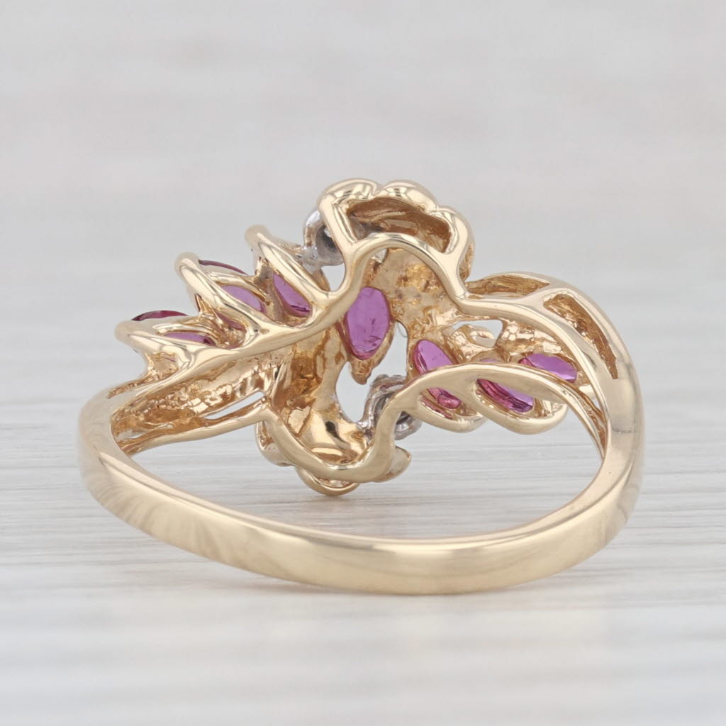 Light Gray 0.70ctw Ruby Diamond Ring 14k Yellow Gold Size 6.75