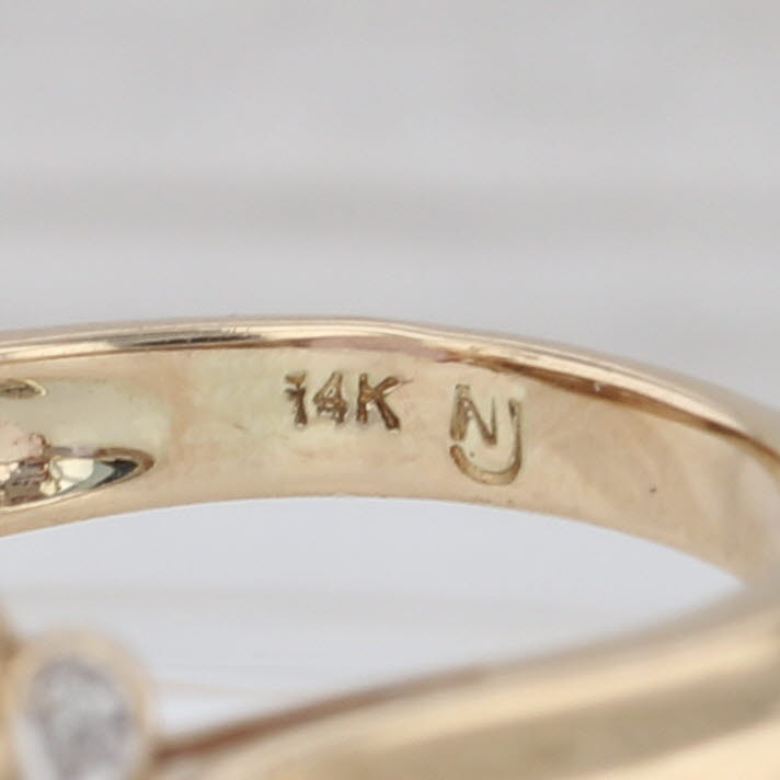 5.52ctw Oval Amethyst Diamond Flower Ring 14k Yellow Gold Size 7