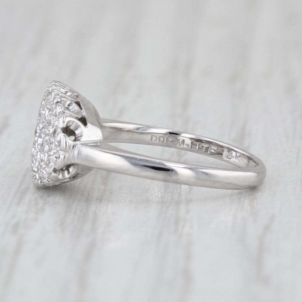 Vintage 0.23ctw Diamond Princess Ring 14k White Gold Size 4.25