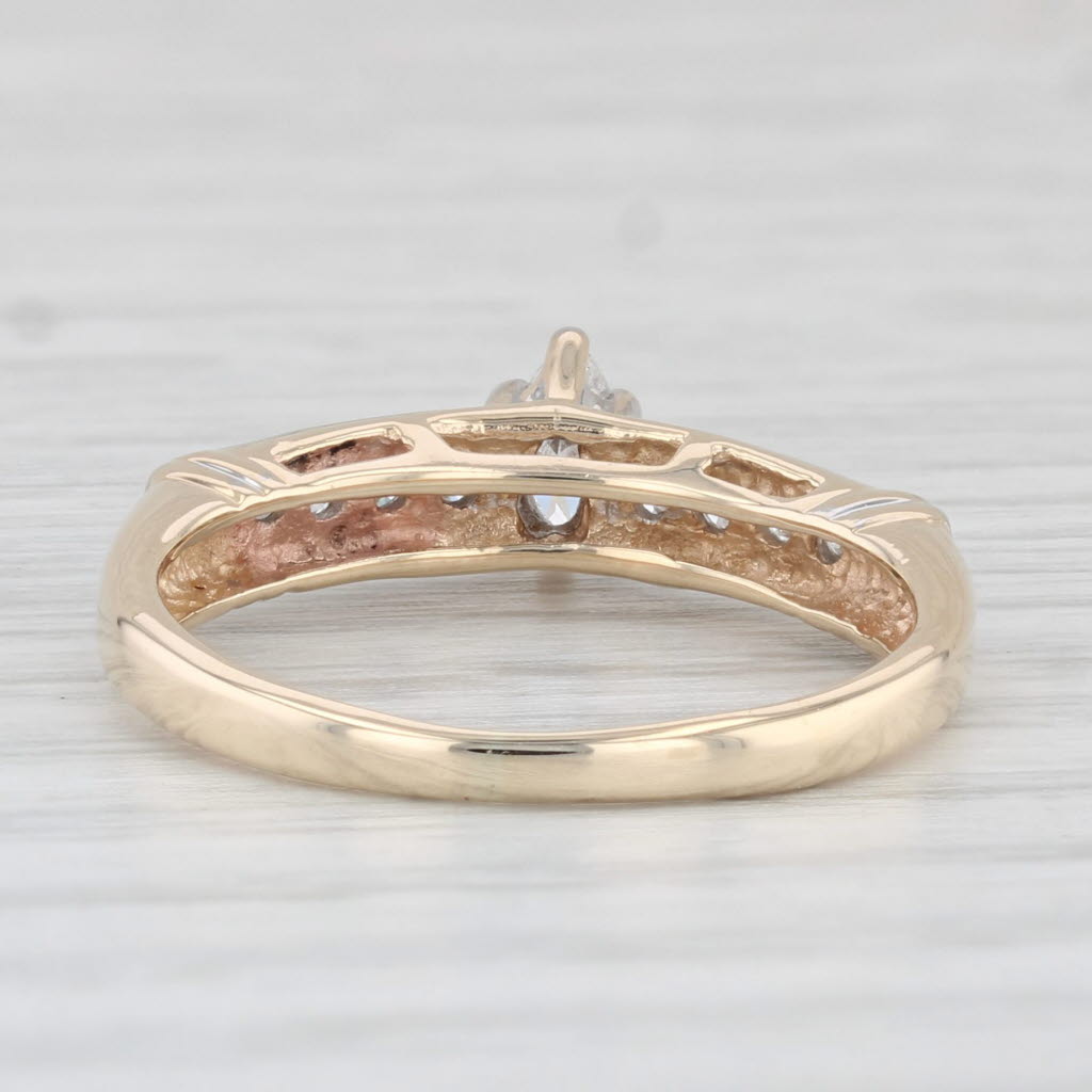Light Gray 0.30 Marquise Diamond Engagement Ring 10k Yellow Gold Size 7.25