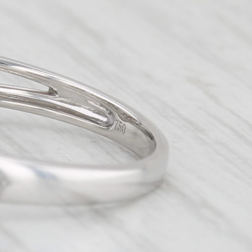 Light Gray 0.60ctw Diamond Teardrop Halo Ring 18k White Gold Size 8