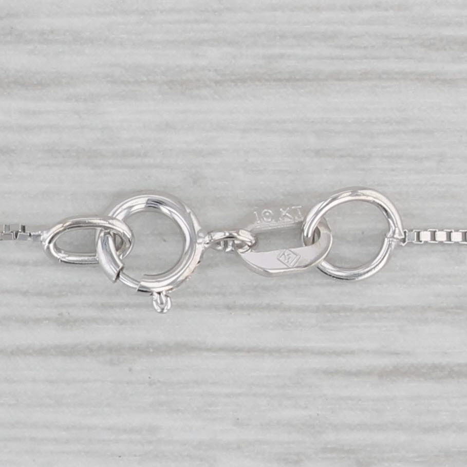 Gray 17.75" 0.5mm Box Chain Necklace 10k White Gold