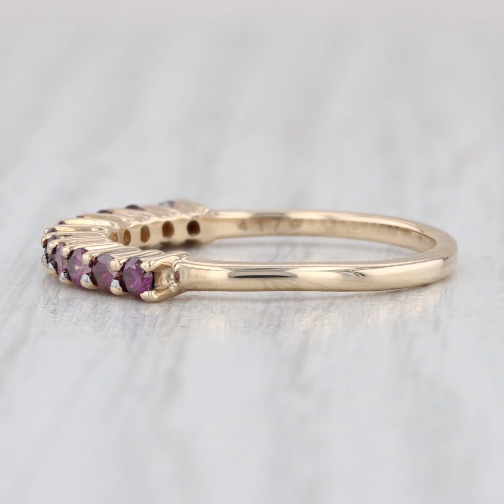 0.35ctw Purple Diamond Stackable Ring 10k Gold Size 6 Wedding Band COA