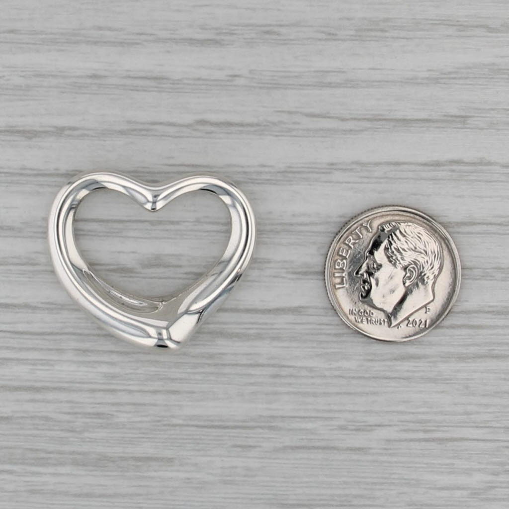 Tiffany & Co Elsa Peretti Open Heart Pendant Sterling Silver Floating Drop