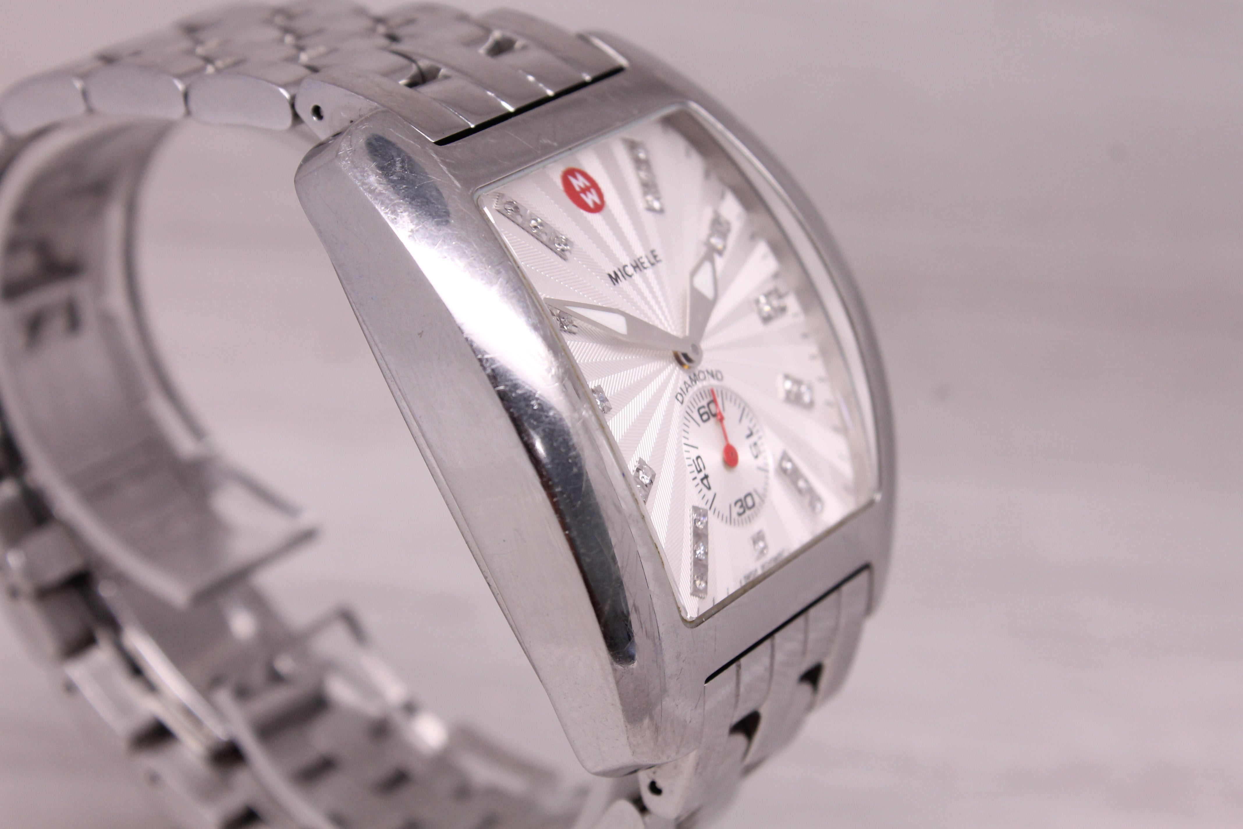 Michele Urban XL Diamond 37mm Stainless Steel Watch Quartz MW02T00A0942 Swiss