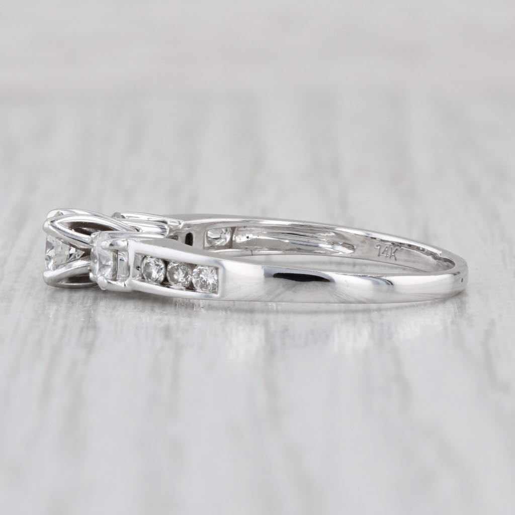 1.05ctw Round Diamond 3-Stone Engagement Ring 14k White Gold Size 9